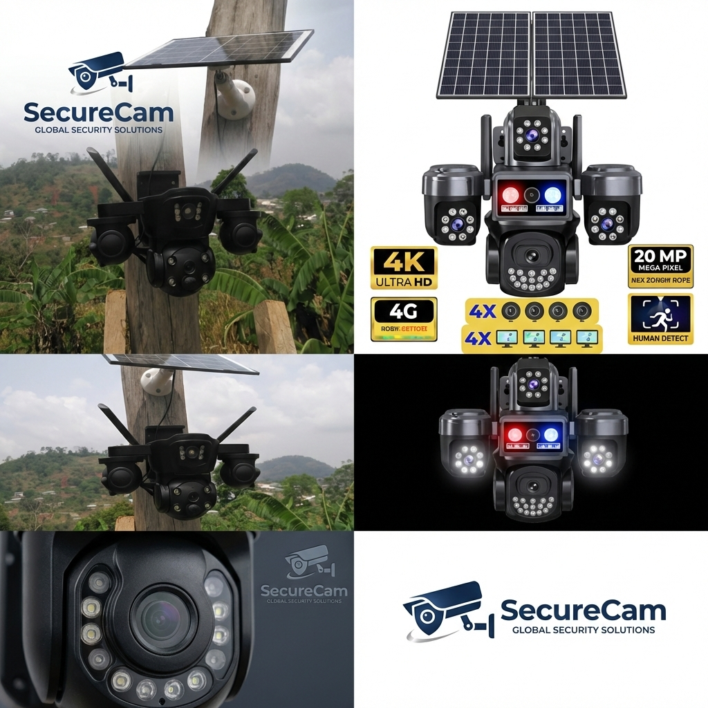 SecureCam™ Sentinel 4G Solaire (4 Objectifs)